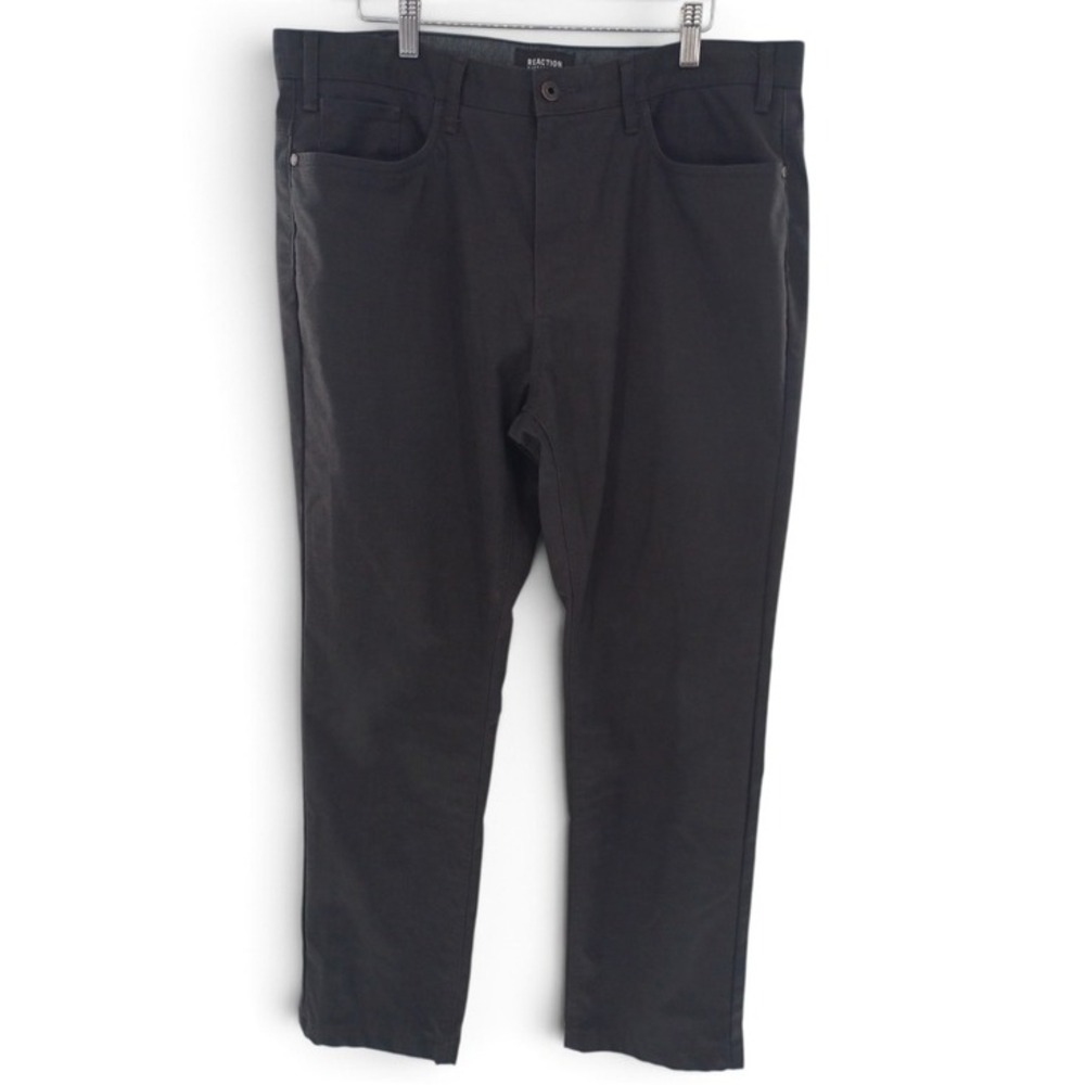 Kenneth Cole Reaction Pants Men 36x30 Charcoal Grey Textured Stretch Straight